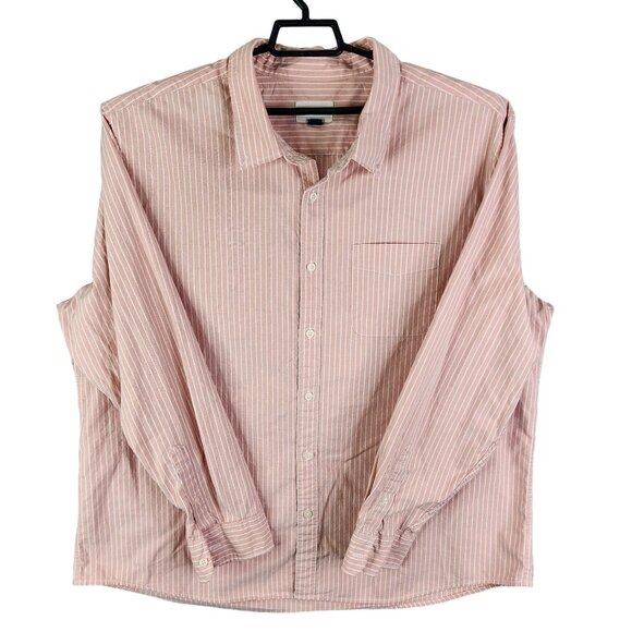 Men's American Eagle Super Soft Shirt Pink & White Striped Button-Down Size 3XL - Picture 1 of 8